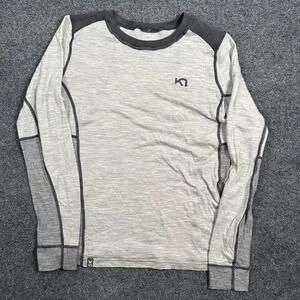 Kari Traa Women's Grey Panelled Long Sleeve Base Layer Performance Top Size M